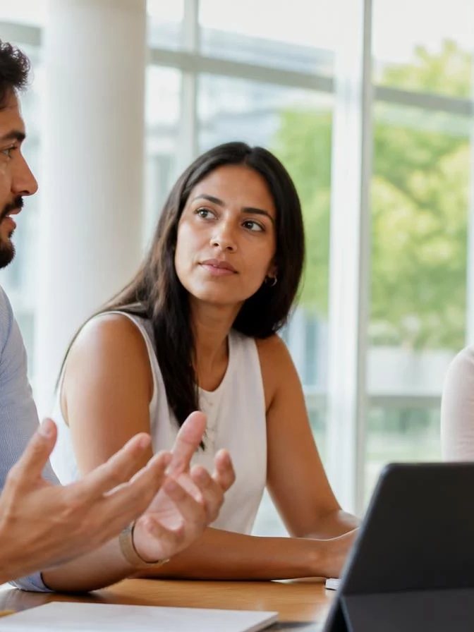 Microfone apoiado na tribuna com as cadeiras da sala fora de foco ao fundo